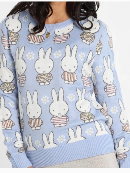 miffy Sweaters - Miffy Pastel Blue Bunny Knit Sweater